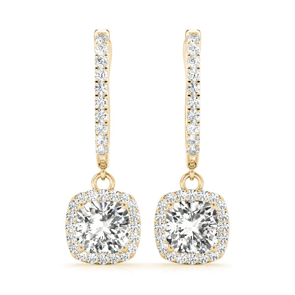 Cushion Halo Diamond Earrings · 4.53 ct tw