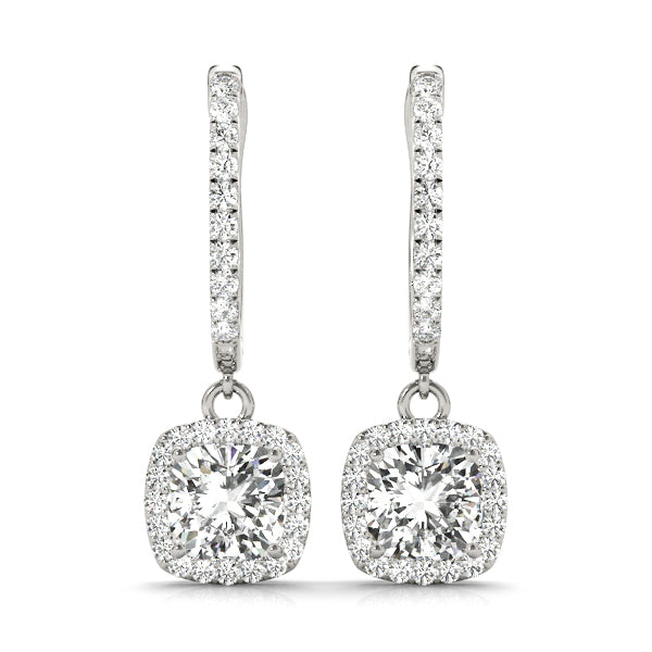Cushion Halo Diamond Earrings · 4.53 ct tw