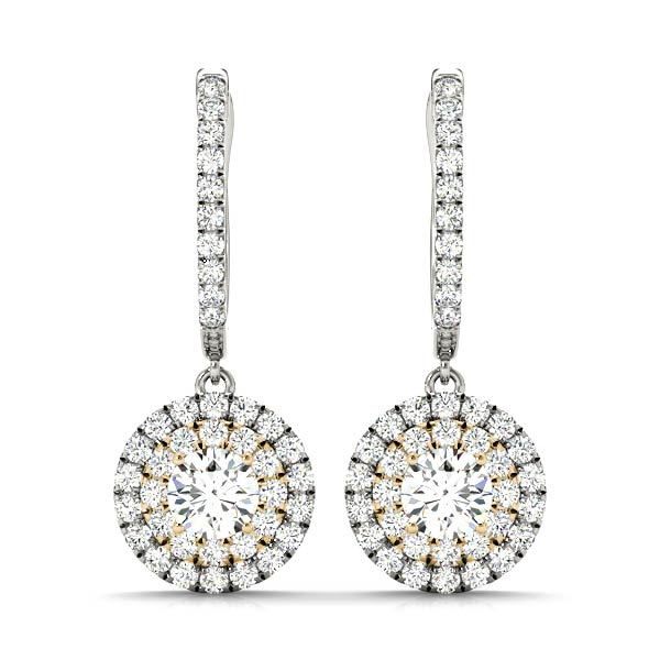 Round Halo Diamond Earrings · 0.78 ct tw