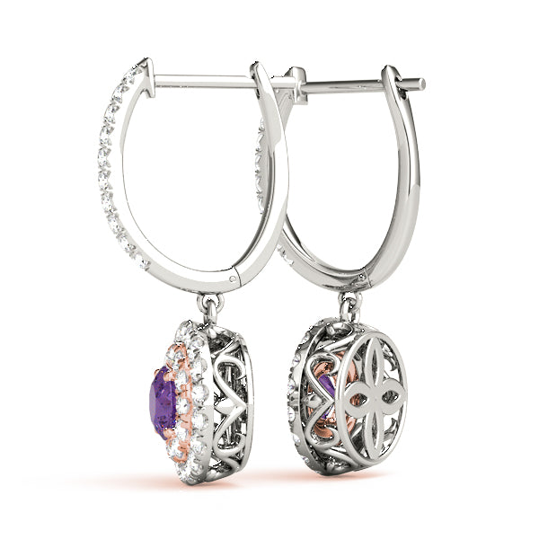 Round Halo Diamond Earrings · 1.05 ct tw