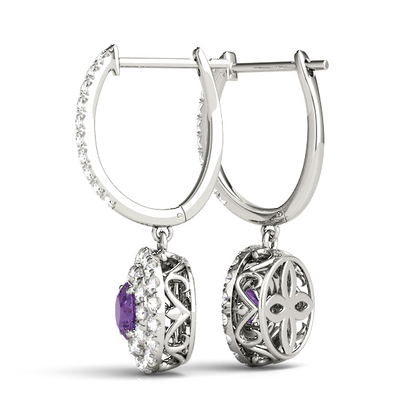 Round Halo Diamond Earrings · 0.78 ct tw