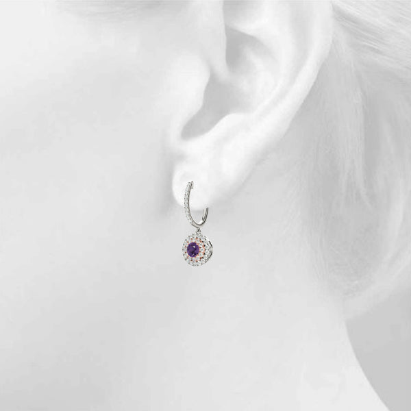 Round Halo Diamond Earrings · 0.78 ct tw