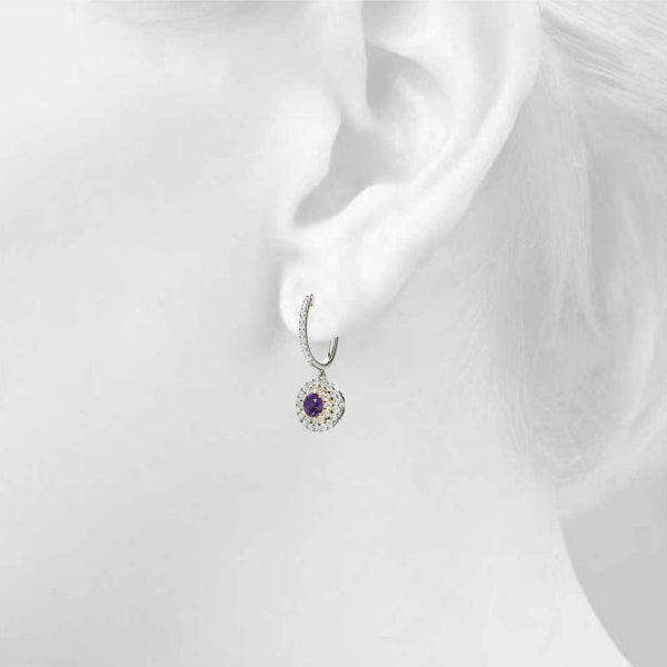 Round Halo Diamond Earrings · 1.05 ct tw