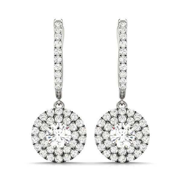 Round Halo Diamond Earrings · 1.05 ct tw
