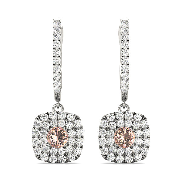 Round Halo Diamond Earrings · 0.78 ct tw