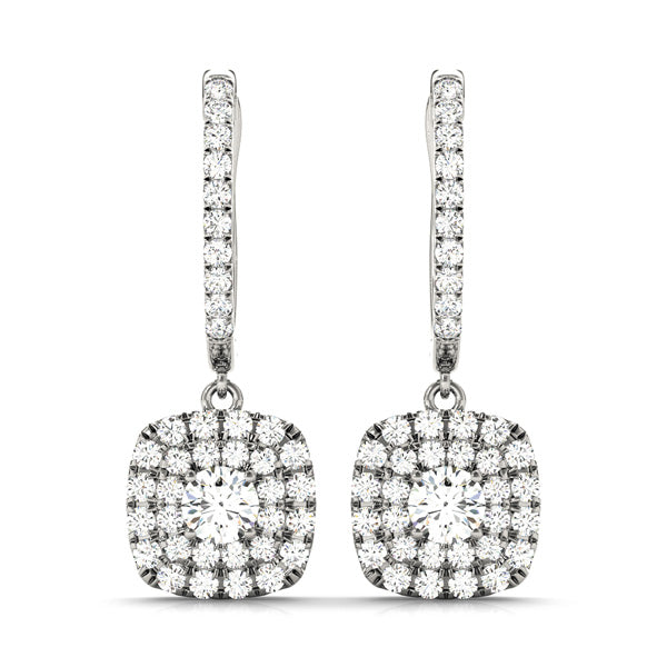 Round Halo Diamond Earrings · 1.08 ct tw