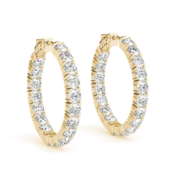 Round 0.8 Inch 4 Prong Diamond Hoop · 4.40 ct tw