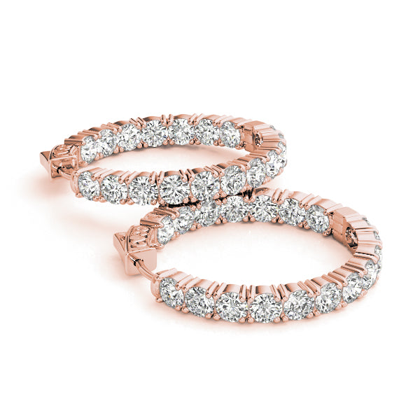 Round 0.8 Inch 4 Prong Diamond Hoop · 5.40 ct tw