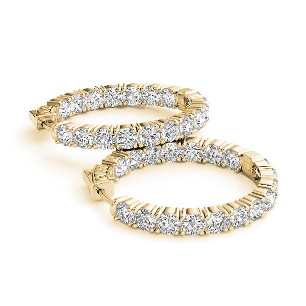 Round 1.2 Inch 4 Prong Diamond Hoop · 6.12 ct tw