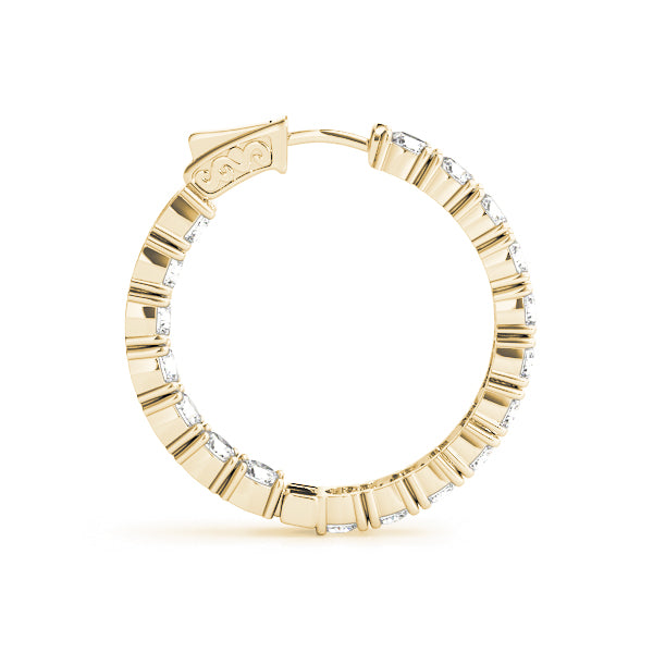 Round 1.2 Inch 4 Prong Diamond Hoop · 6.12 ct tw