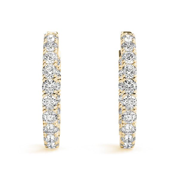 Round 1.2 Inch 4 Prong Diamond Hoop · 6.12 ct tw