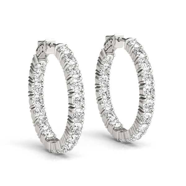Round 1.2 Inch 4 Prong Diamond Hoop · 8.00 ct tw