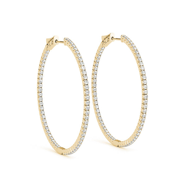 Round 2.25 Inch 4 Prong Diamond Hoop · 3.12 ct tw