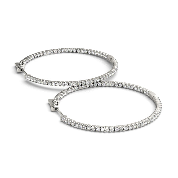 Round 1.75 Inch 4 Prong Diamond Hoop · 3.00 ct tw