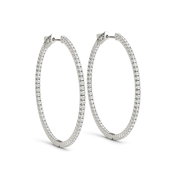 Round 1.6 Inch 4 Prong Diamond Hoop · 1.22 ct tw