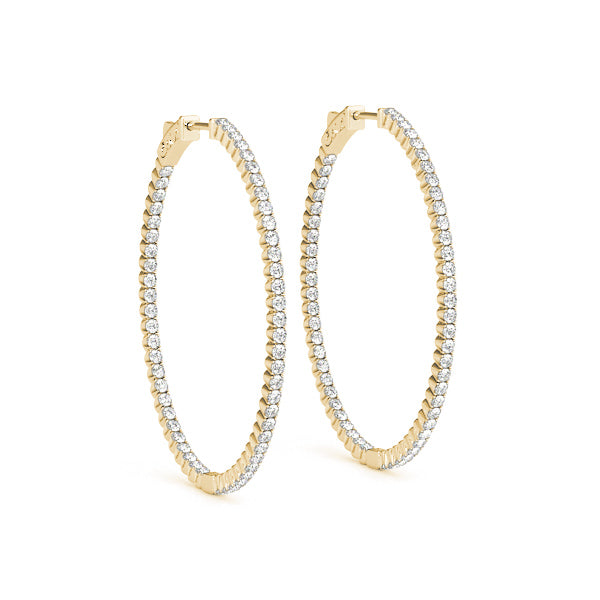 Oval 2 Inch 4 Prong Diamond Hoop · 5.88 ct tw