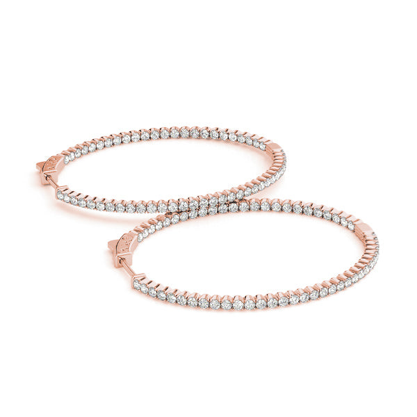 Oval 1.75 Inch 4 Prong Diamond Hoop · 4.90 ct tw