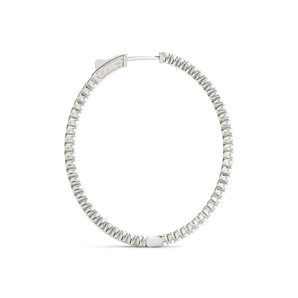 Oval 2 Inch 4 Prong Diamond Hoop · 5.88 ct tw