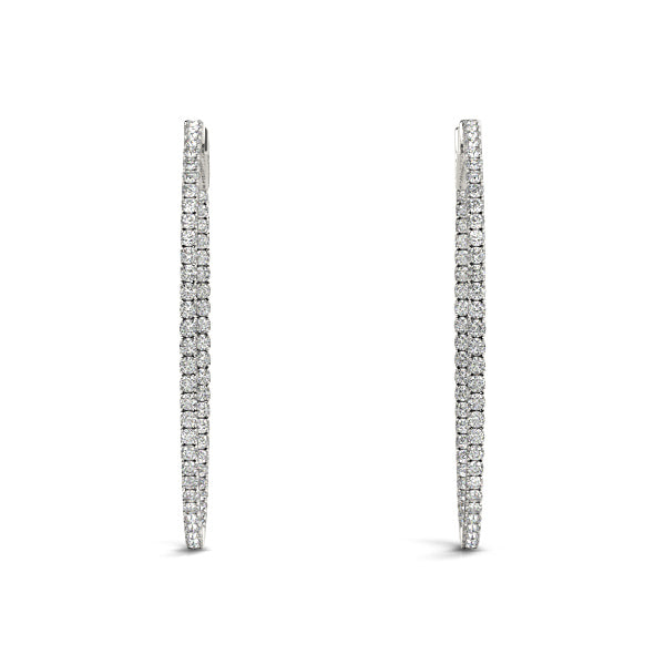 Oval 2 Inch 4 Prong Diamond Hoop · 5.88 ct tw