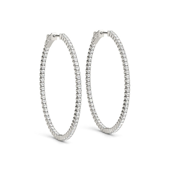 Oval 2 Inch 4 Prong Diamond Hoop · 5.88 ct tw