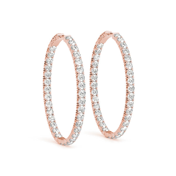 Oval 0.75 Inch 4 Prong Diamond Hoop · 7.00 ct tw