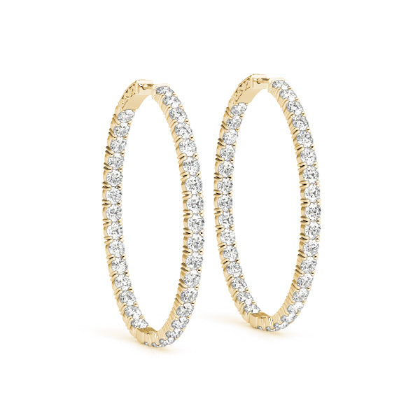 Oval 1.25 Inch 4 Prong Diamond Hoop · 13.00 ct tw