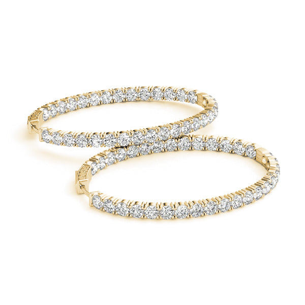 Oval 1.25 Inch 4 Prong Diamond Hoop · 13.00 ct tw