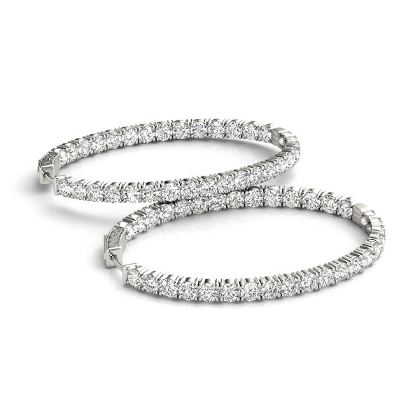 Oval 1.2 Inch 4 Prong Diamond Hoop · 12.00 ct tw