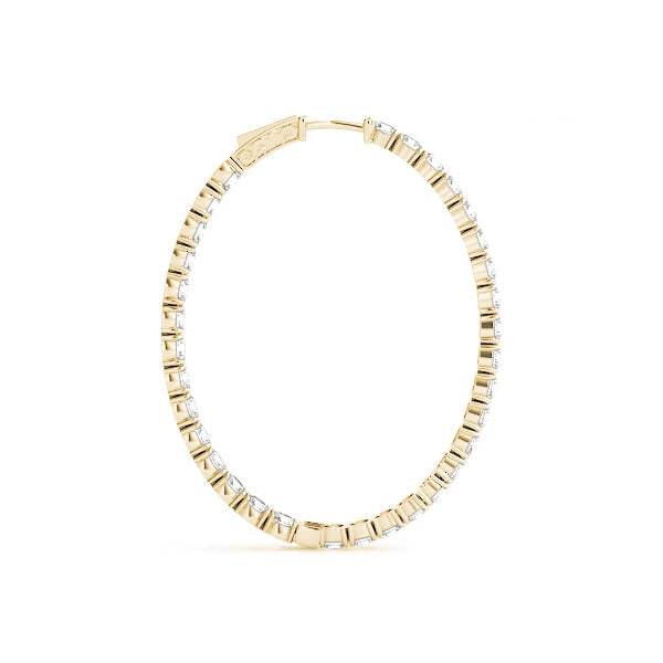 Oval 1.25 Inch 4 Prong Diamond Hoop · 13.00 ct tw