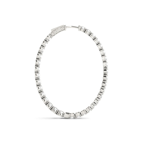 Oval 1.25 Inch 4 Prong Diamond Hoop · 13.00 ct tw