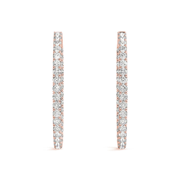 Oval 1.75 Inch 4 Prong Diamond Hoop · 4.20 ct tw