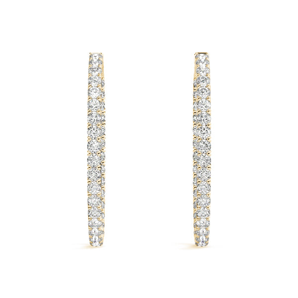 Oval 0.75 Inch 4 Prong Diamond Hoop · 7.00 ct tw