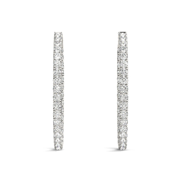Oval 1.25 Inch 4 Prong Diamond Hoop · 13.00 ct tw
