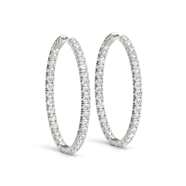 Oval 0.75 Inch 4 Prong Diamond Hoop · 7.00 ct tw