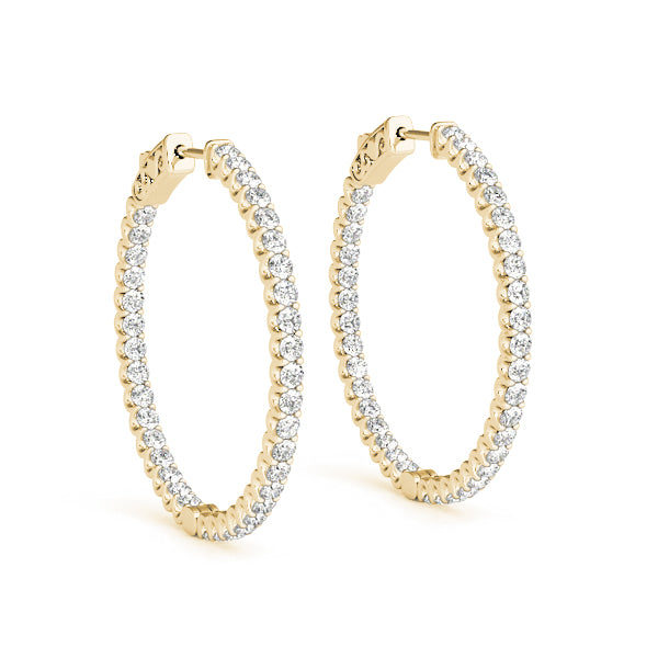 Round 1 Inch 2 Prong Diamond Hoop · 0.74 ct tw