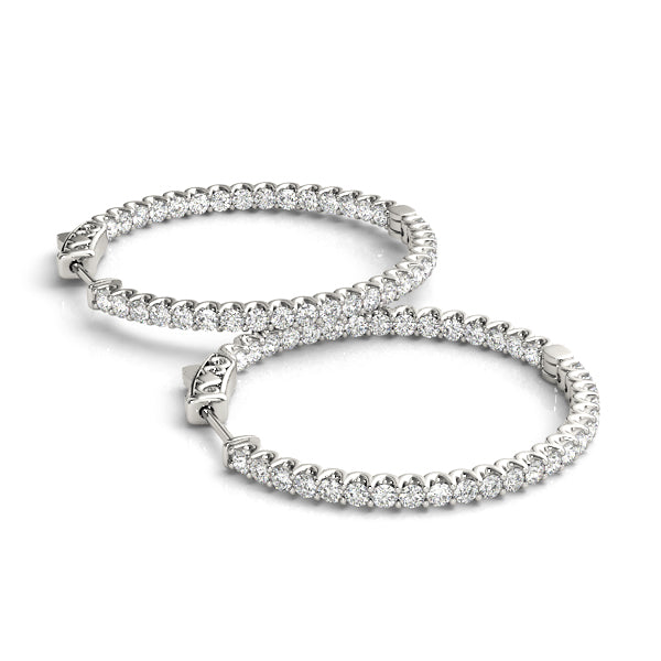 Round 0.9 Inch 2 Prong Diamond Hoop · 1.00 ct tw