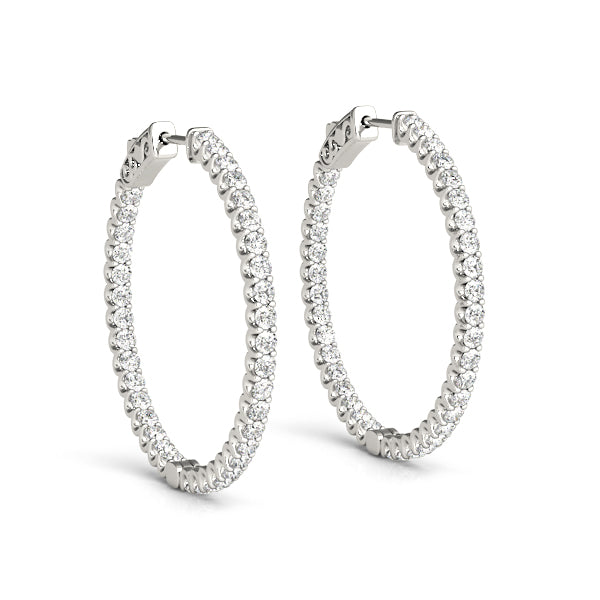 Round 1.75 Inch 2 Prong Diamond Hoop · 1.50 ct tw