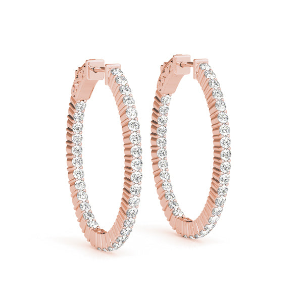 Oval 1.4 Inch 2 Prong Diamond Hoop · 6.80 ct tw
