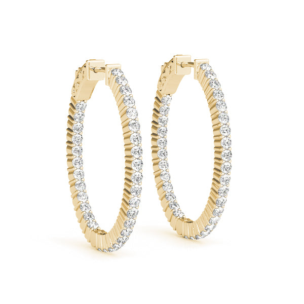 Oval 1 Inch 2 Prong Diamond Hoop · 5.60 ct tw