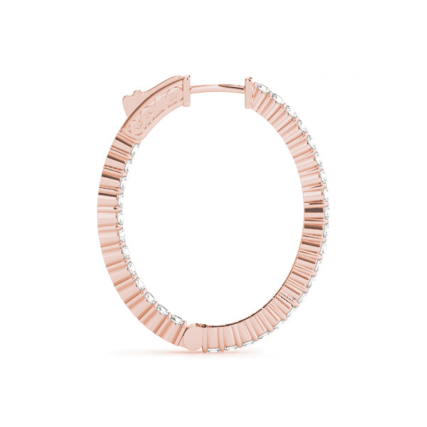 Oval 1 Inch 2 Prong Diamond Hoop · 5.60 ct tw