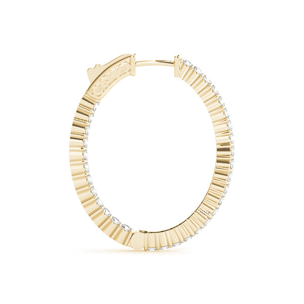 Oval 1.4 Inch 2 Prong Diamond Hoop · 9.80 ct tw