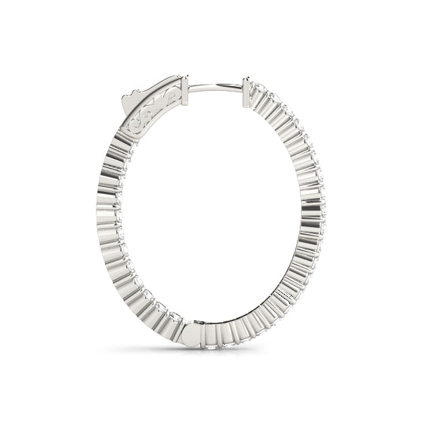 Oval 0.9 Inch 2 Prong Diamond Hoop · 3.60 ct tw