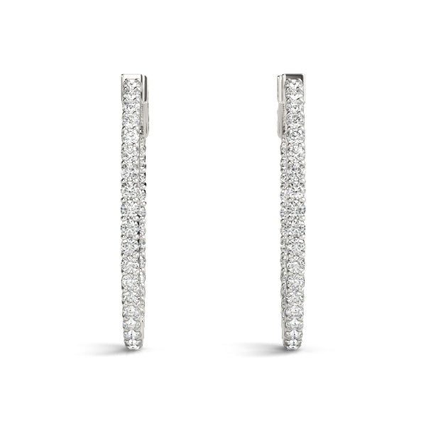 Oval 1.2 Inch 2 Prong Diamond Hoop · 3.78 ct tw