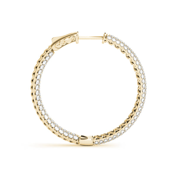 Round 2 Inch 3 Row Pave Diamond Hoop · 6.90 ct tw