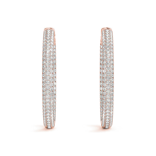 Round 0.8 Inch 3 Row Pave Diamond Hoop · 1.00 ct tw