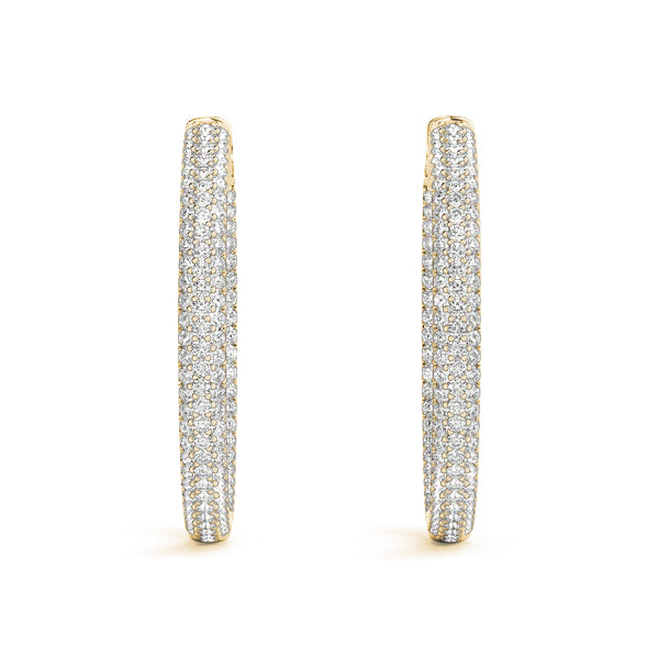 Round 2.25 Inch 3 Row Pave Diamond Hoop · 3.50 ct tw