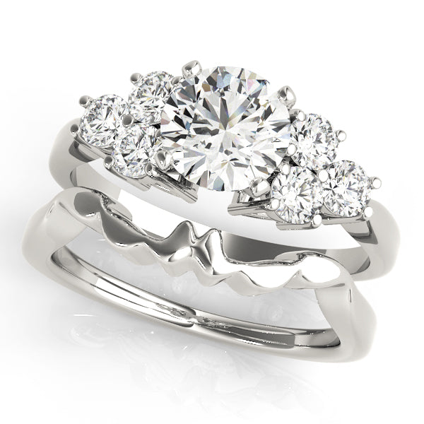 Cluster Sides Diamond Engagement Ring · 0.54 ct tw