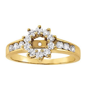 Round Halo Diamond Engagement Ring · 0.54 ct tw