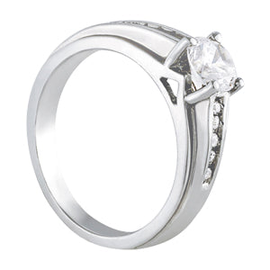 Round Single Row Channel Set Diamond Engagement Ring · 0.90 ct tw
