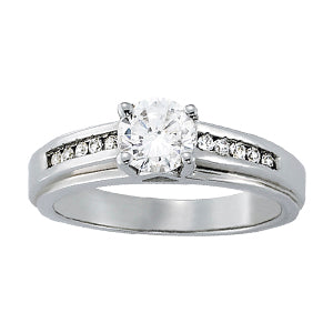 Round Single Row Channel Set Diamond Engagement Ring · 0.90 ct tw